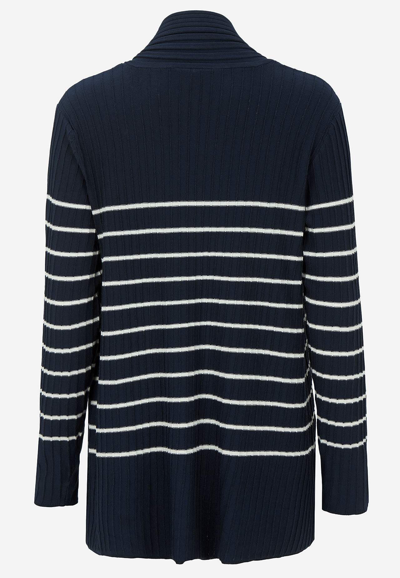 Finstrikket, stripete cardigan