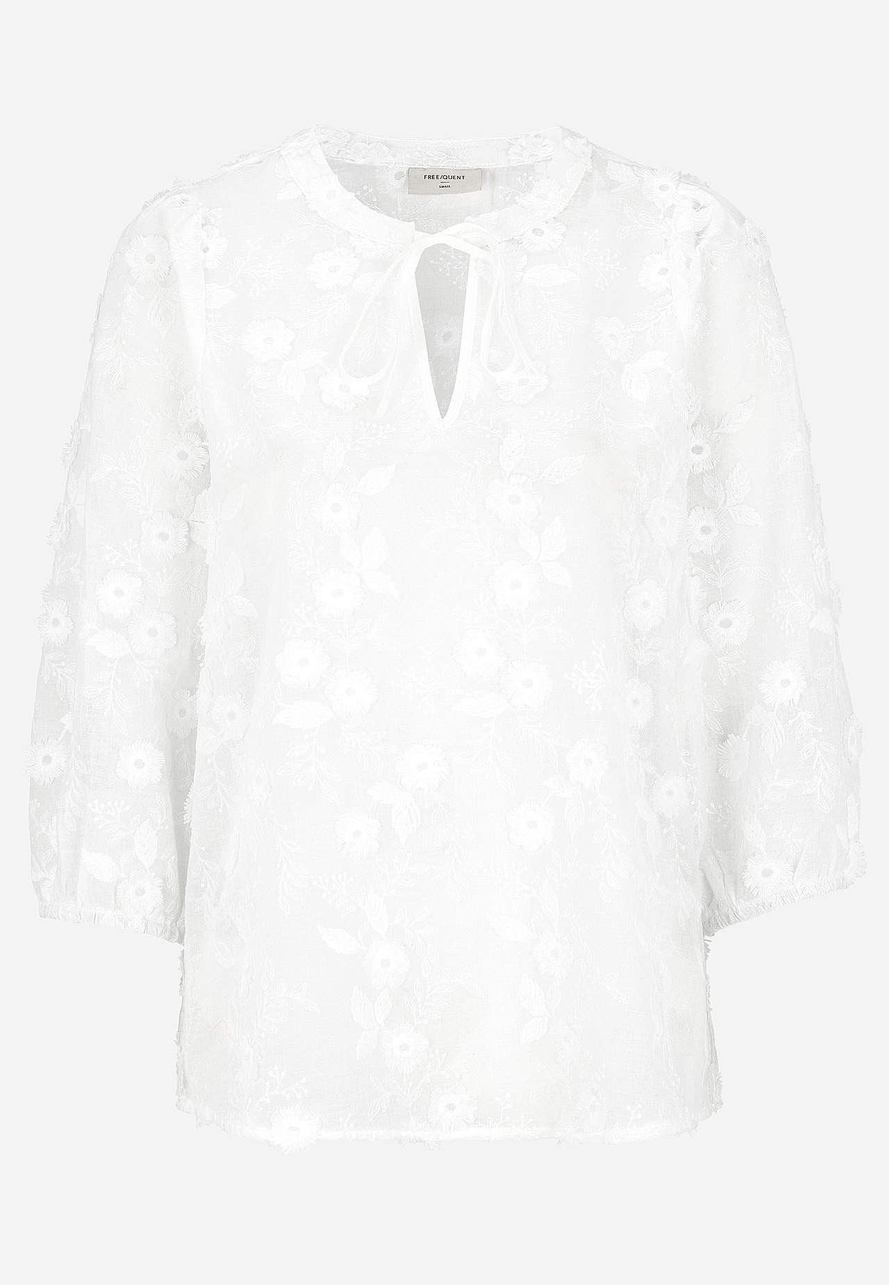 Vevet bluse med broderi