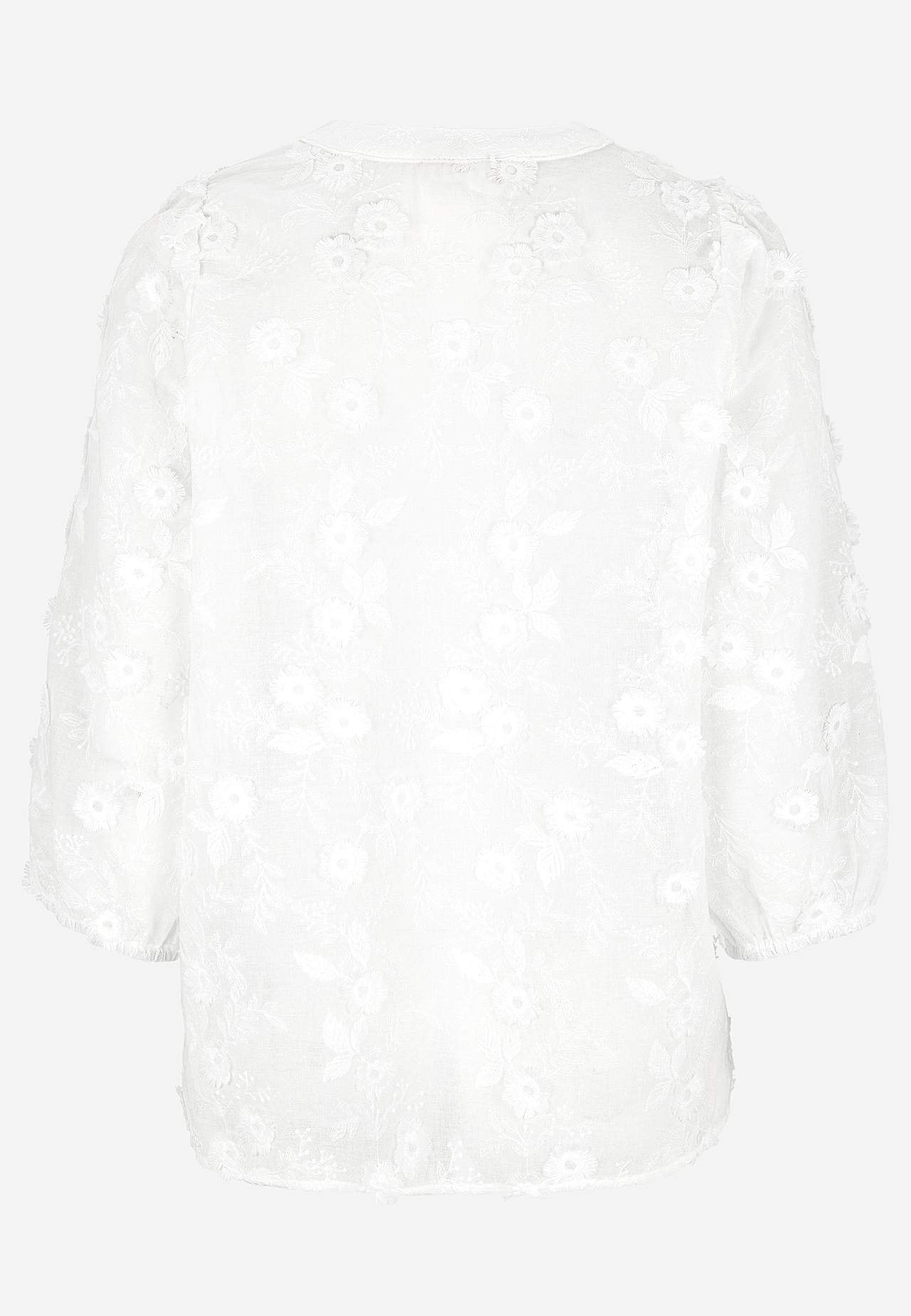 Vevet bluse med broderi