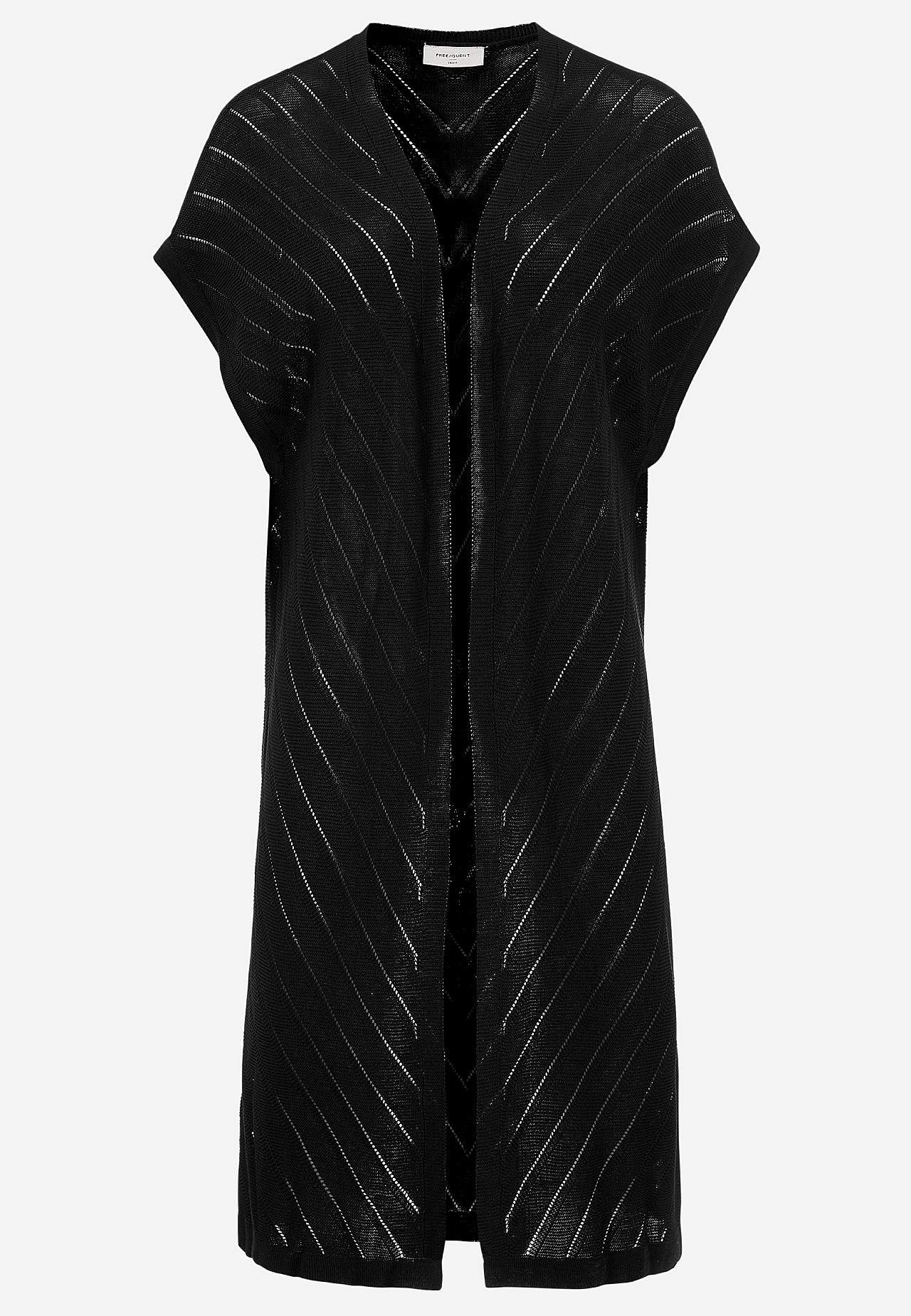 Finstrikket cardigan med hullmønster