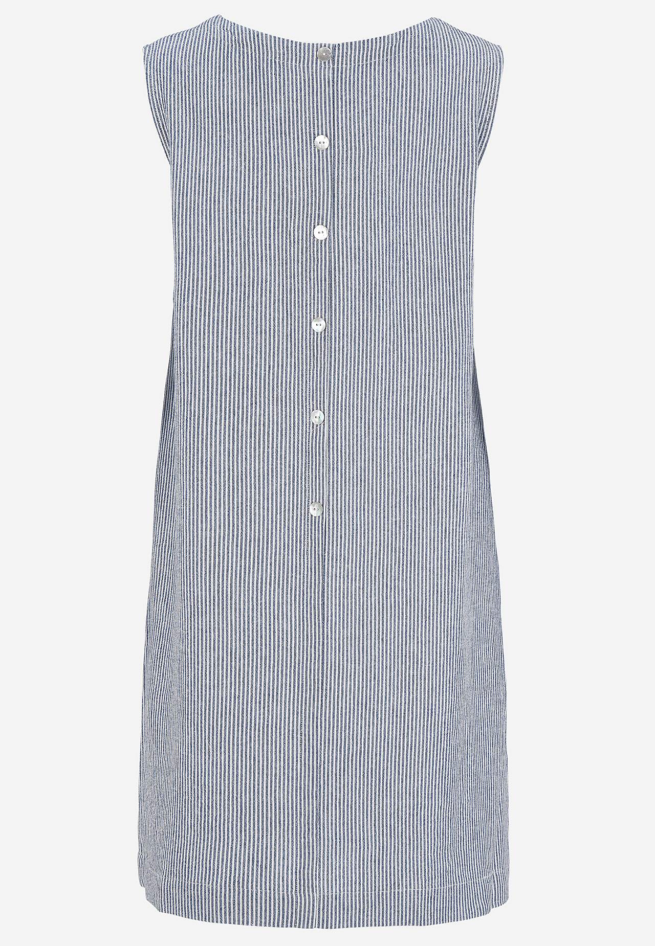 Kjole med garnfargede striper