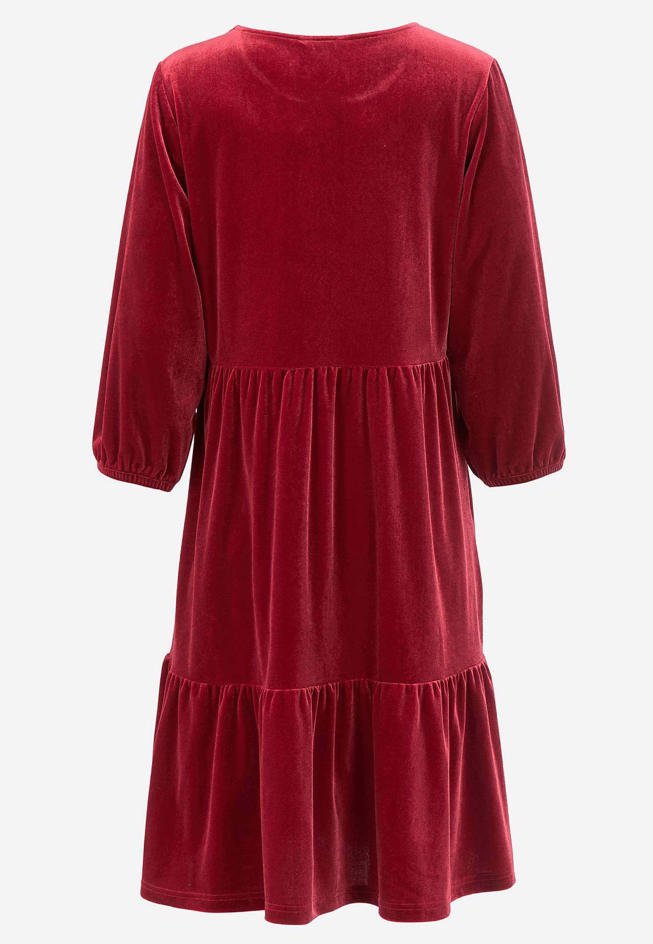 Fløyelkjole med volanger