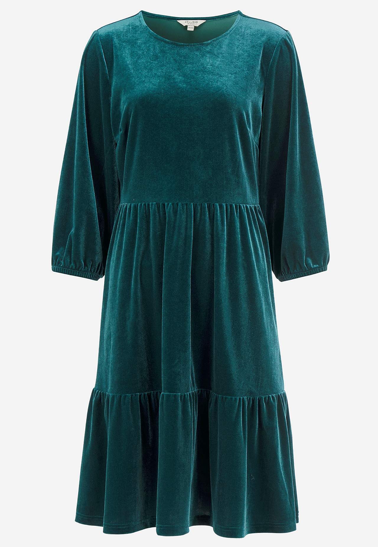 Fløyelkjole med volanger