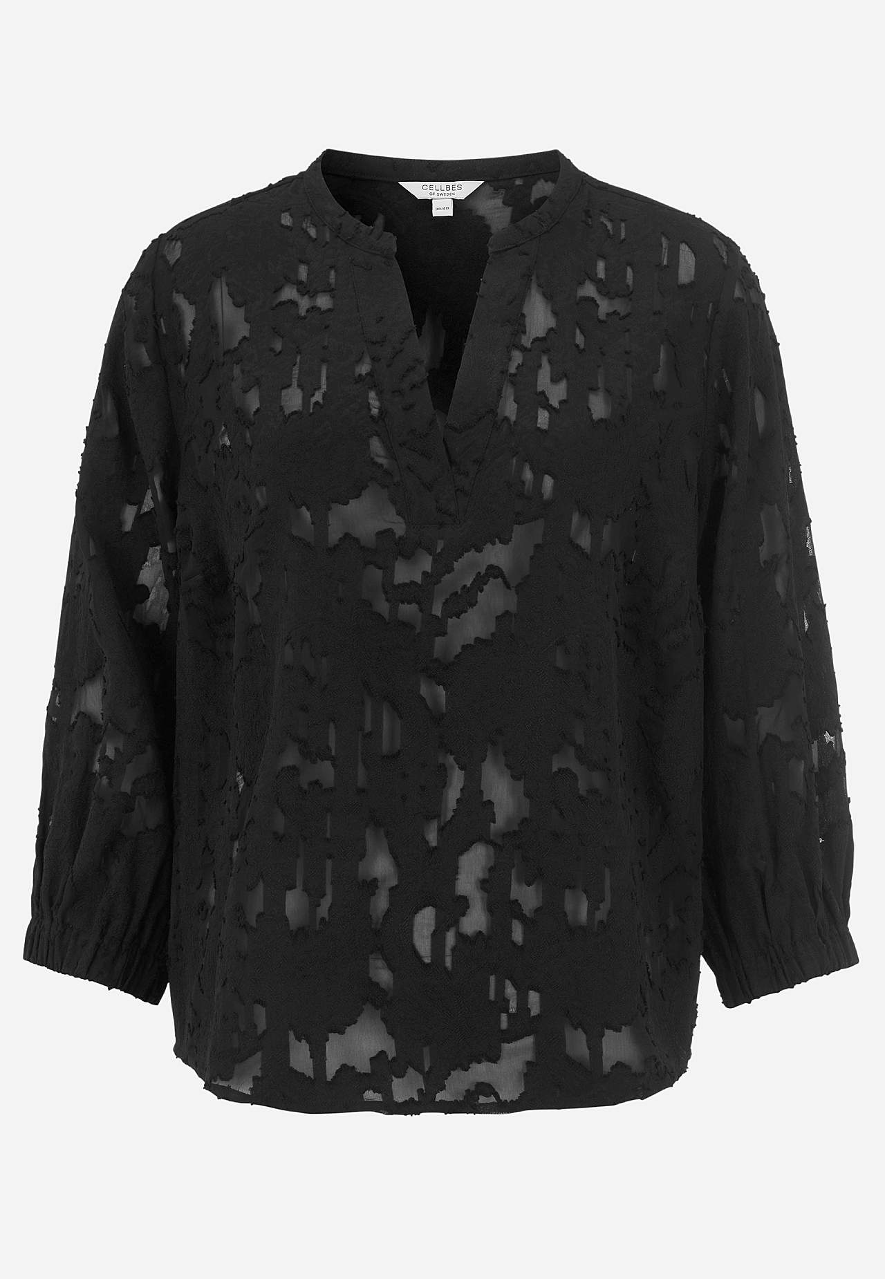 Jacquardvevd, skir bluse