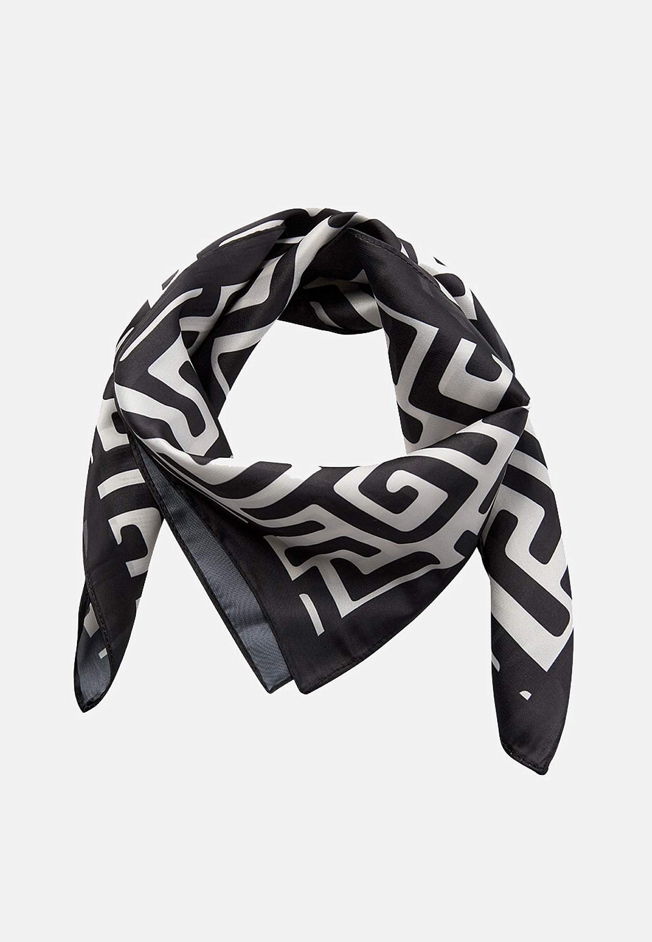 Skjerf i mønstret sateng