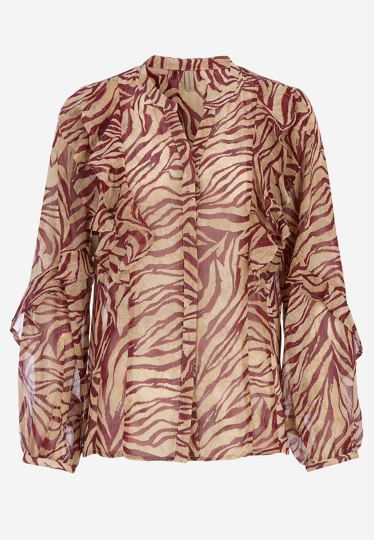 Skir bluse med volanger