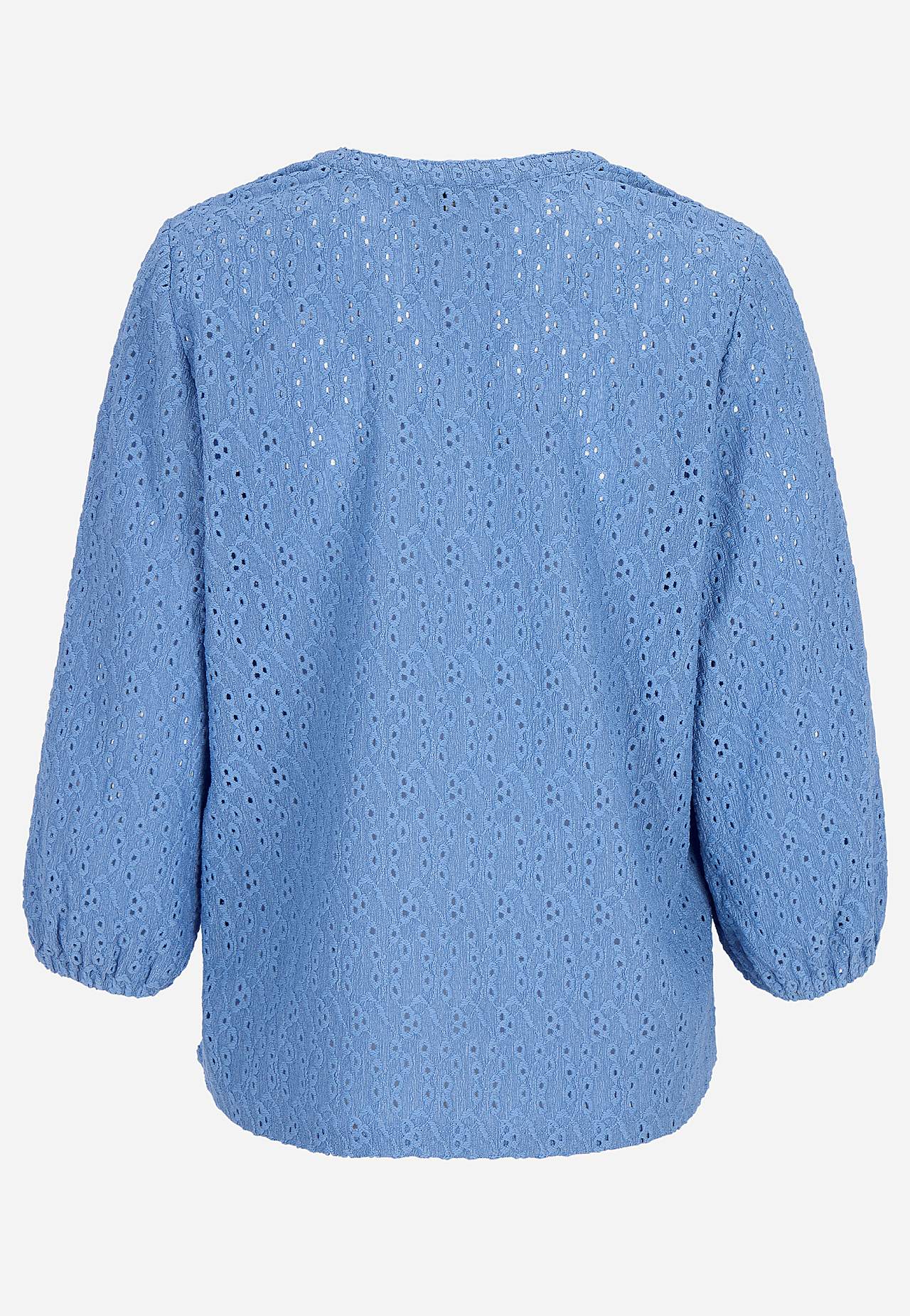 Jerseytopp med brodert hullmønster