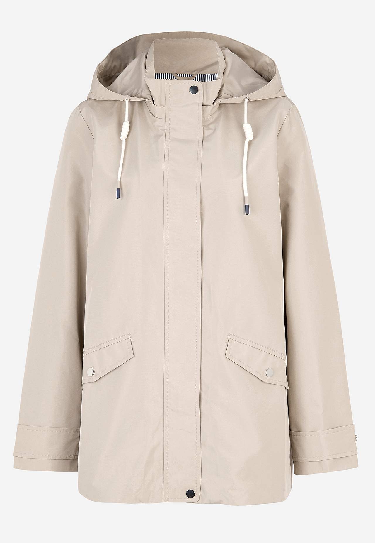 Fôret jakke med avtakbar hette