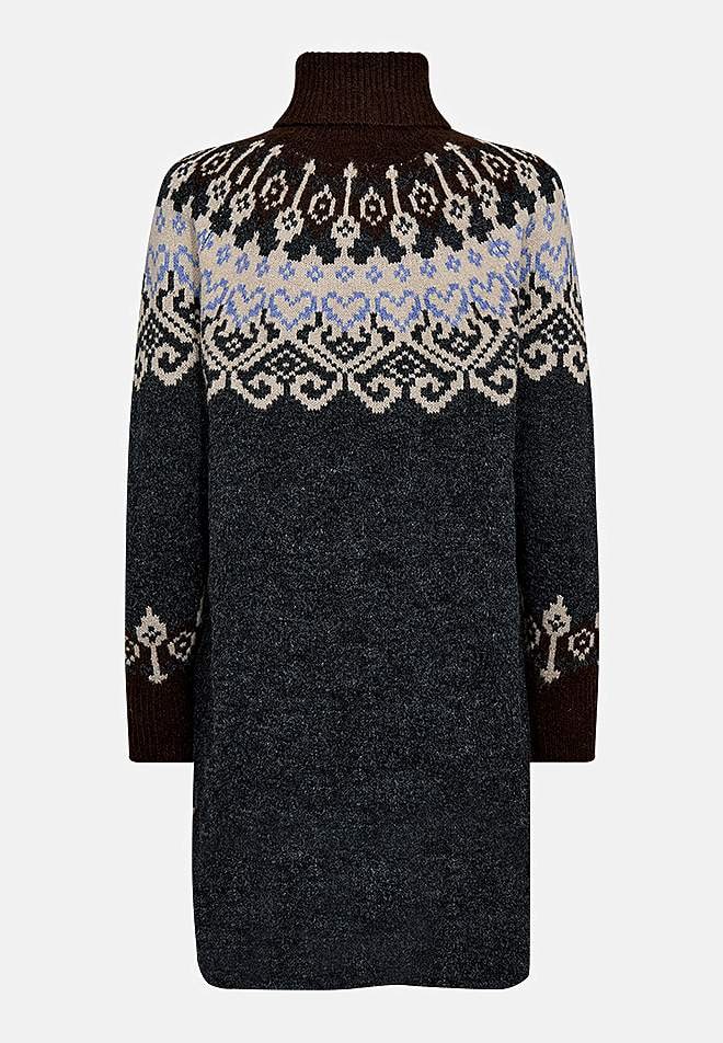 Strikket kjole med jacquardmønster