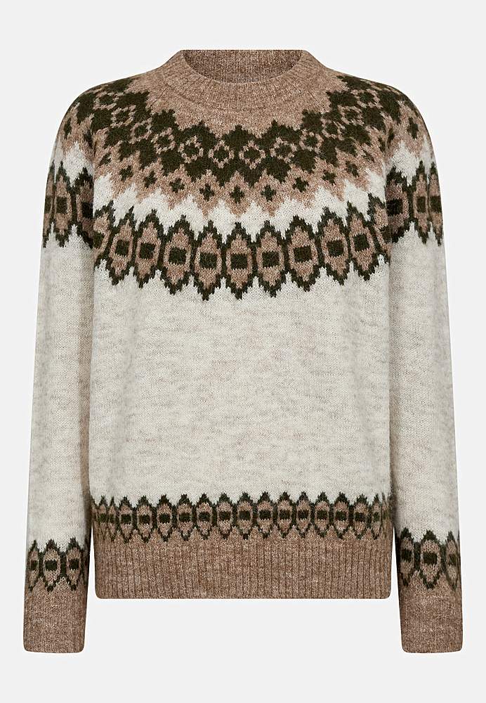 Strikkegenser med jacquardmønster