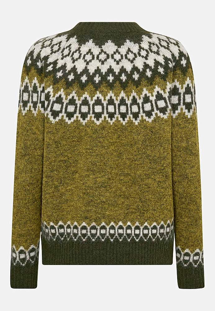 Strikkegenser med jacquardmønster