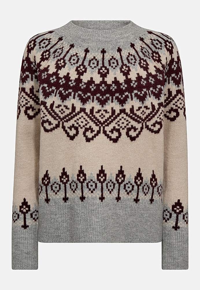 Strikkegenser med jacquardmønster