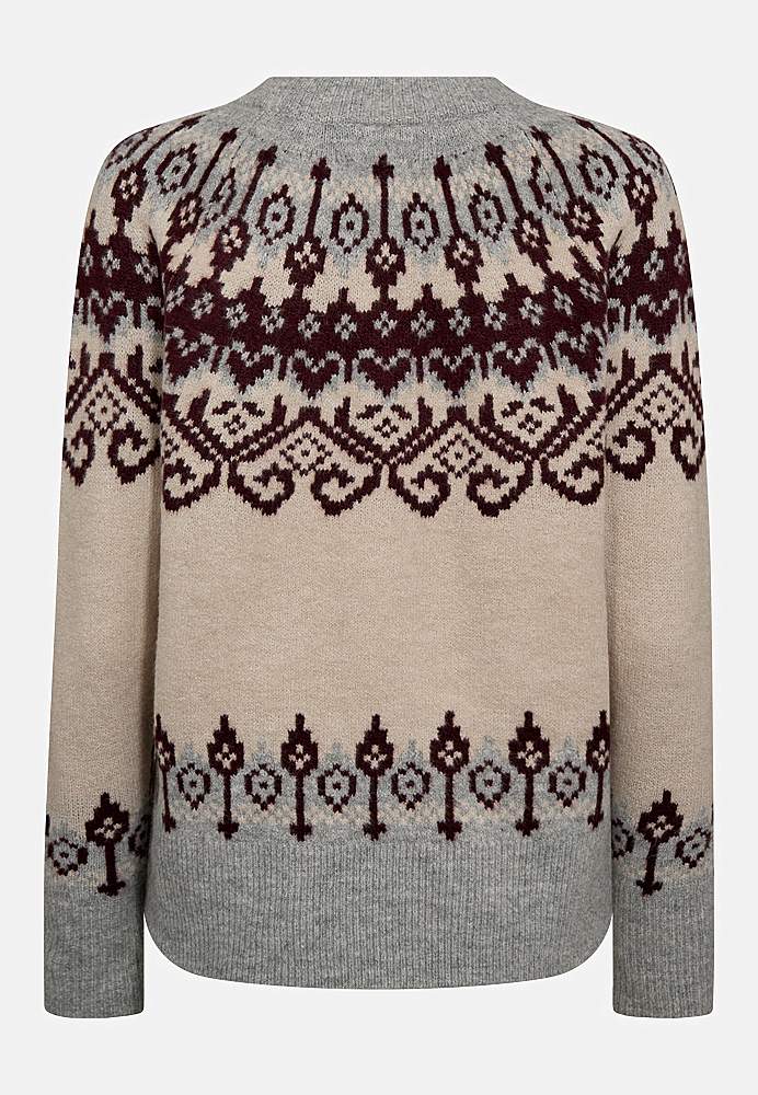 Strikkegenser med jacquardmønster