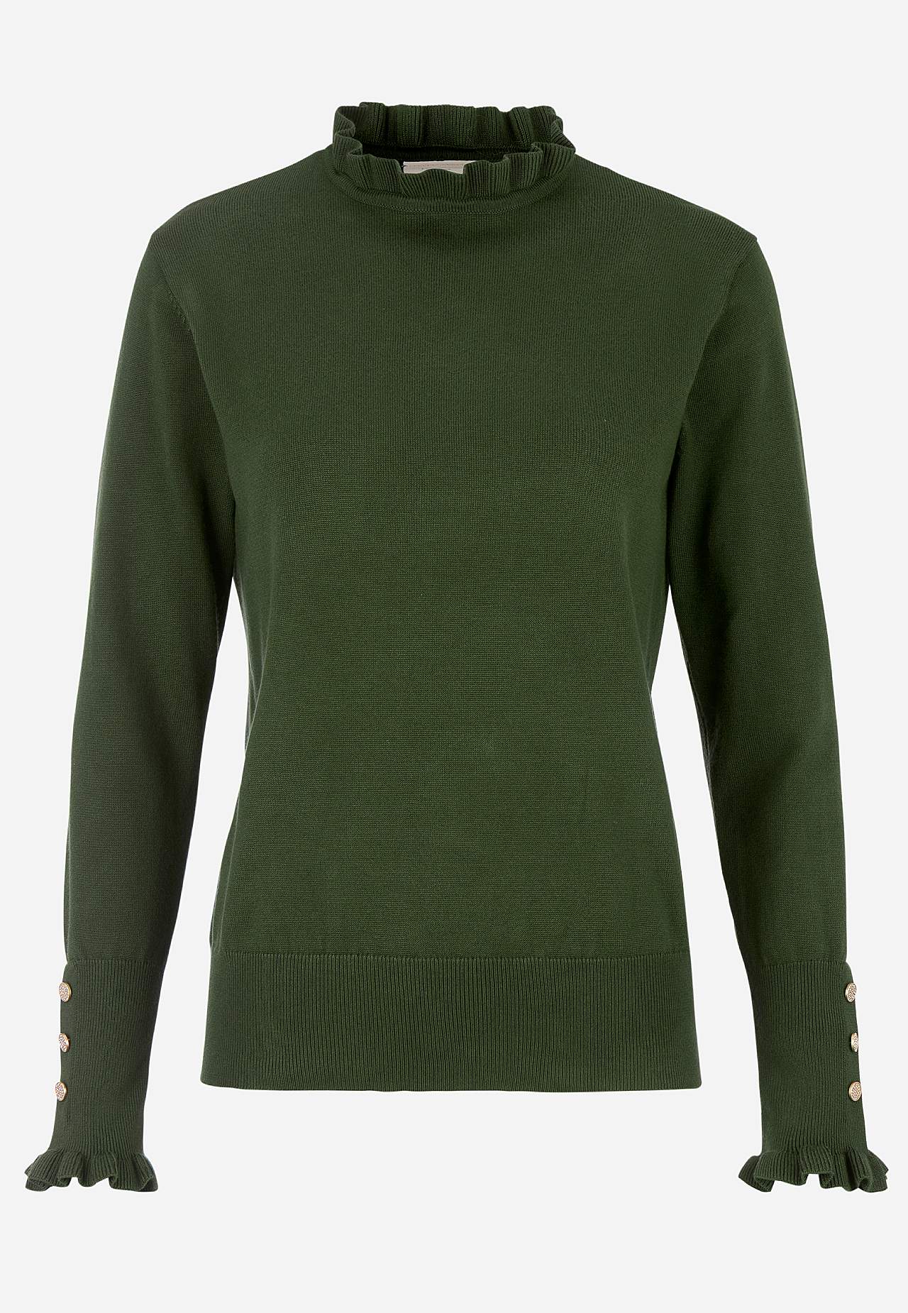 Finstrikket genser med knapper