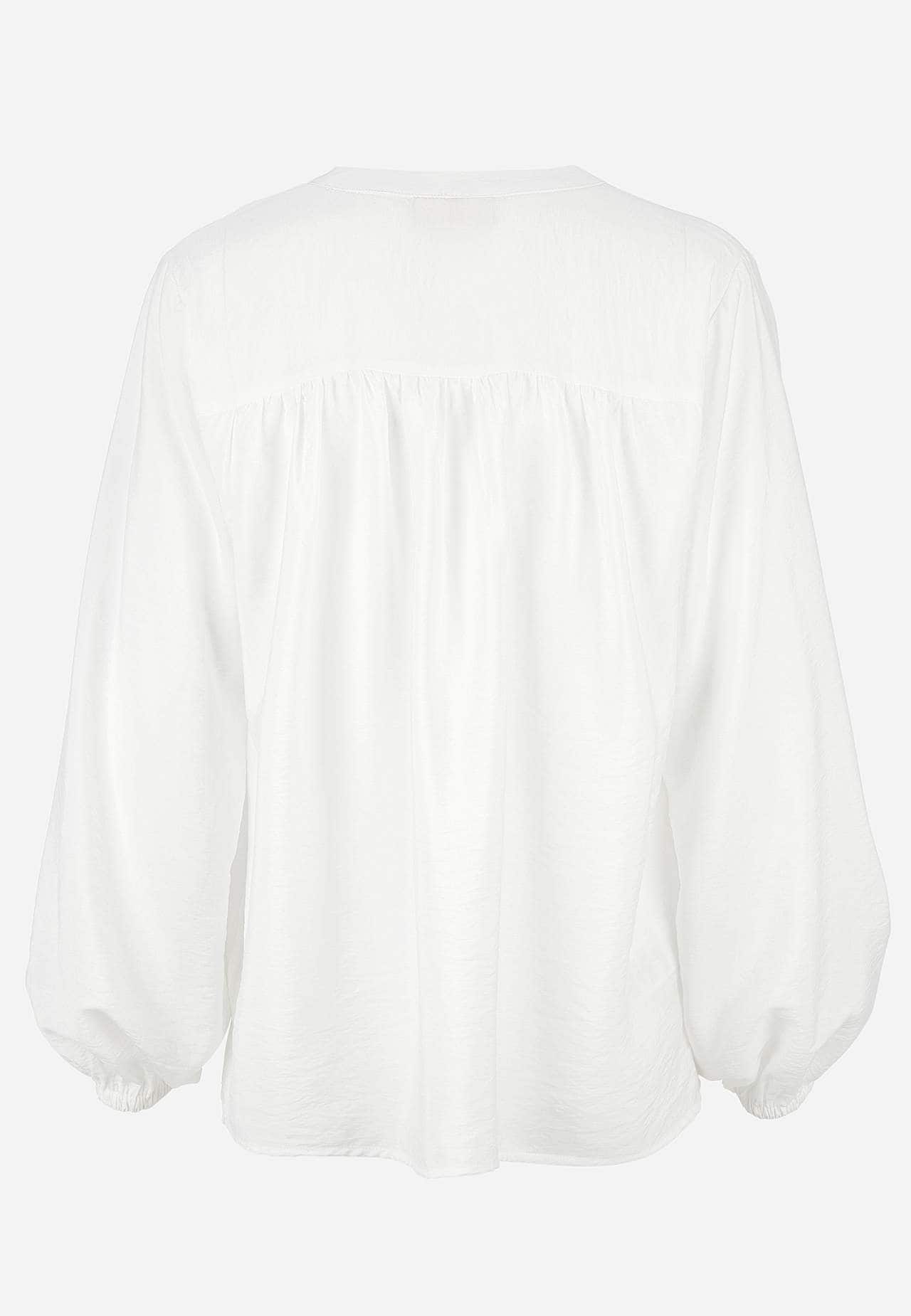 Vevet bluse med rynkedetaljer