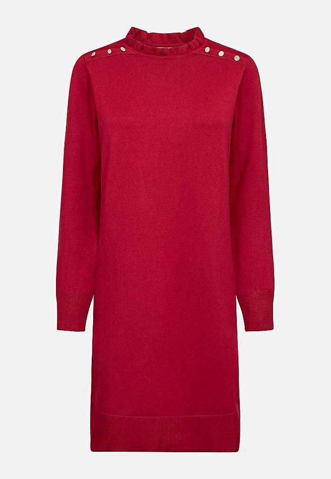 Finstrikket kjole med knapper