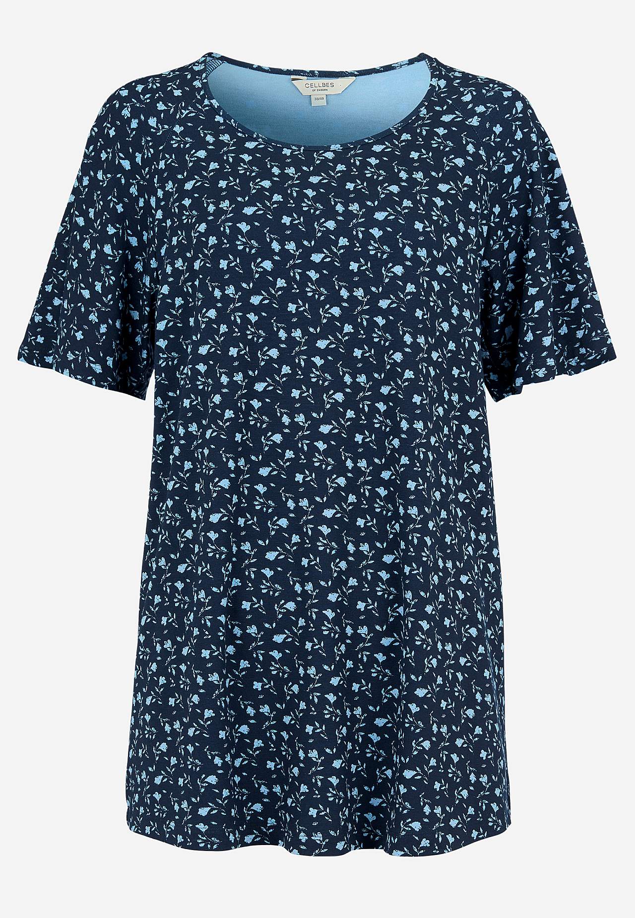 Jerseytunika med et blomstermønster