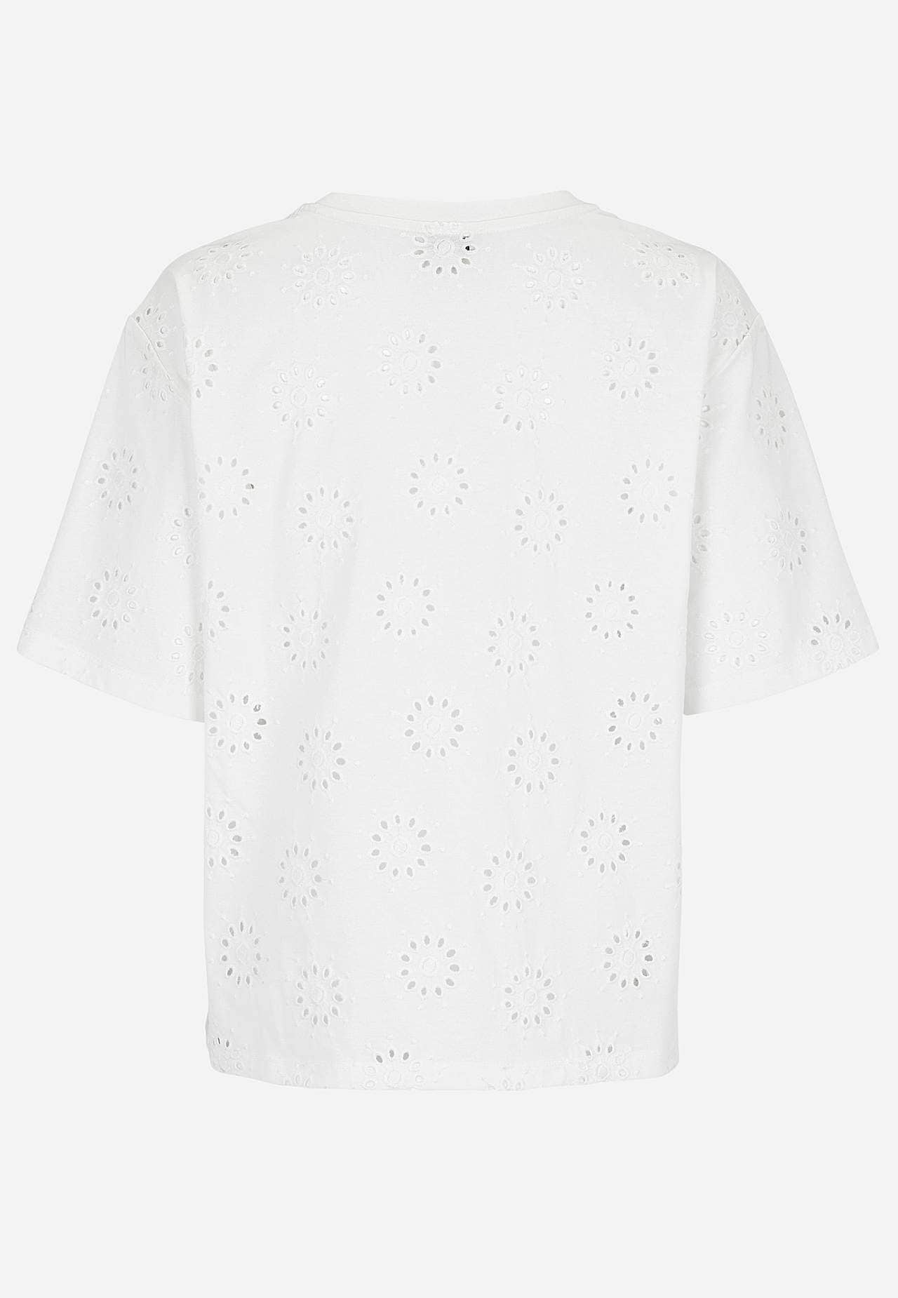 Jerseytopp med brodert hullmønster