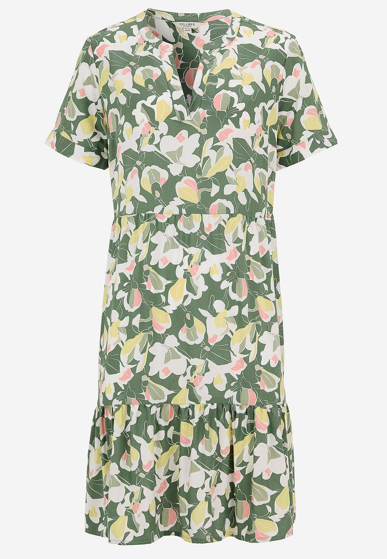 Viskosekjole med volang