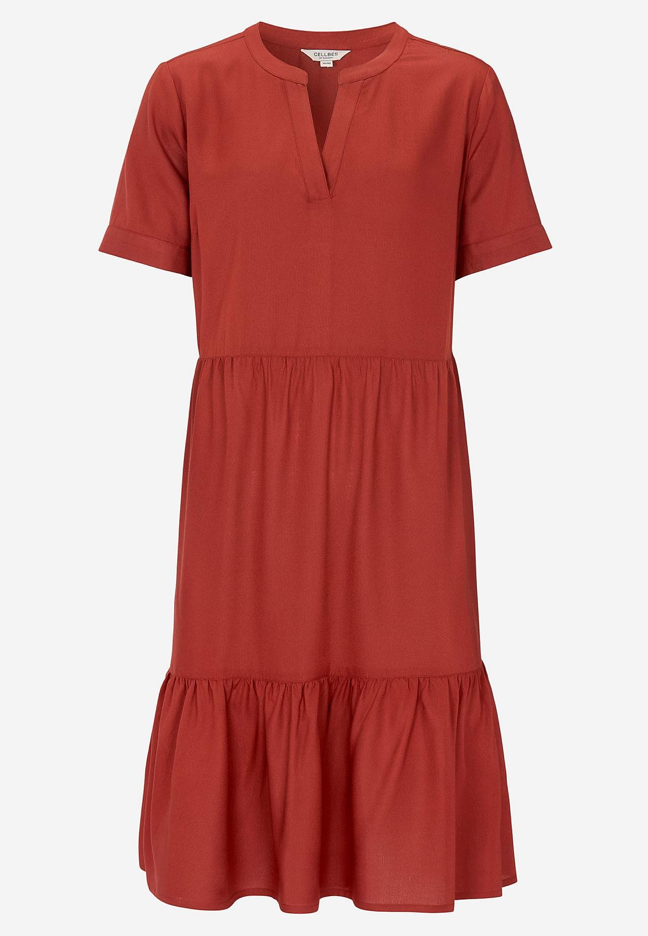 Viskosekjole med volang