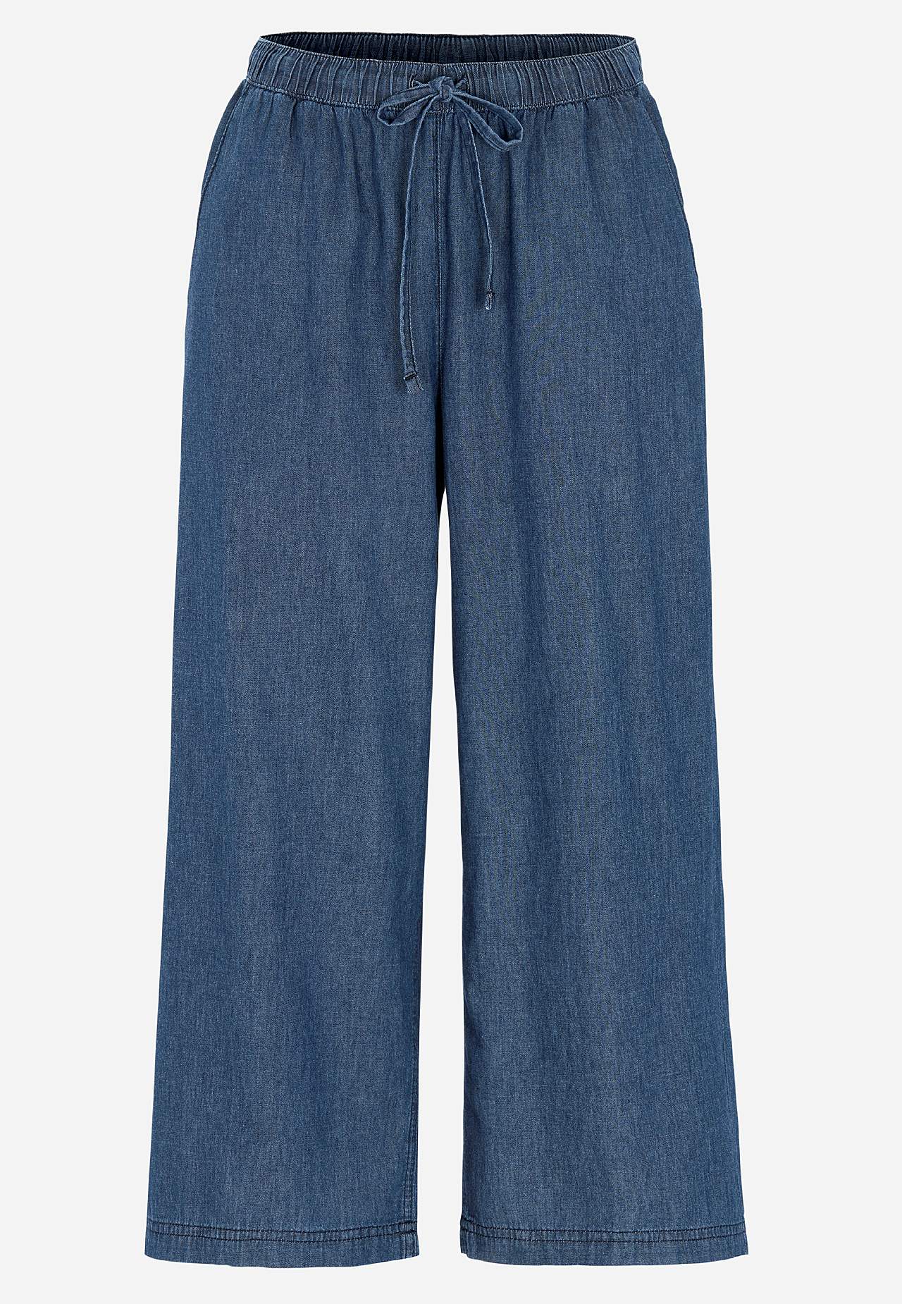 Culottebukse i myk, luftig denim