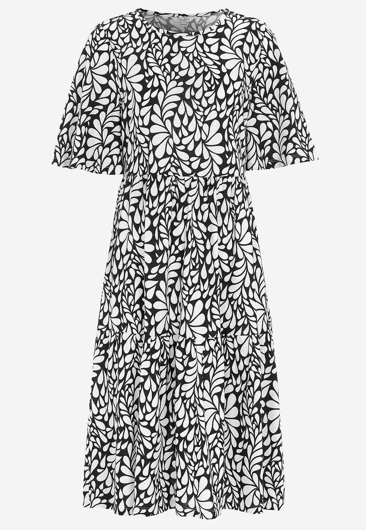 Jersey-kjole med volang