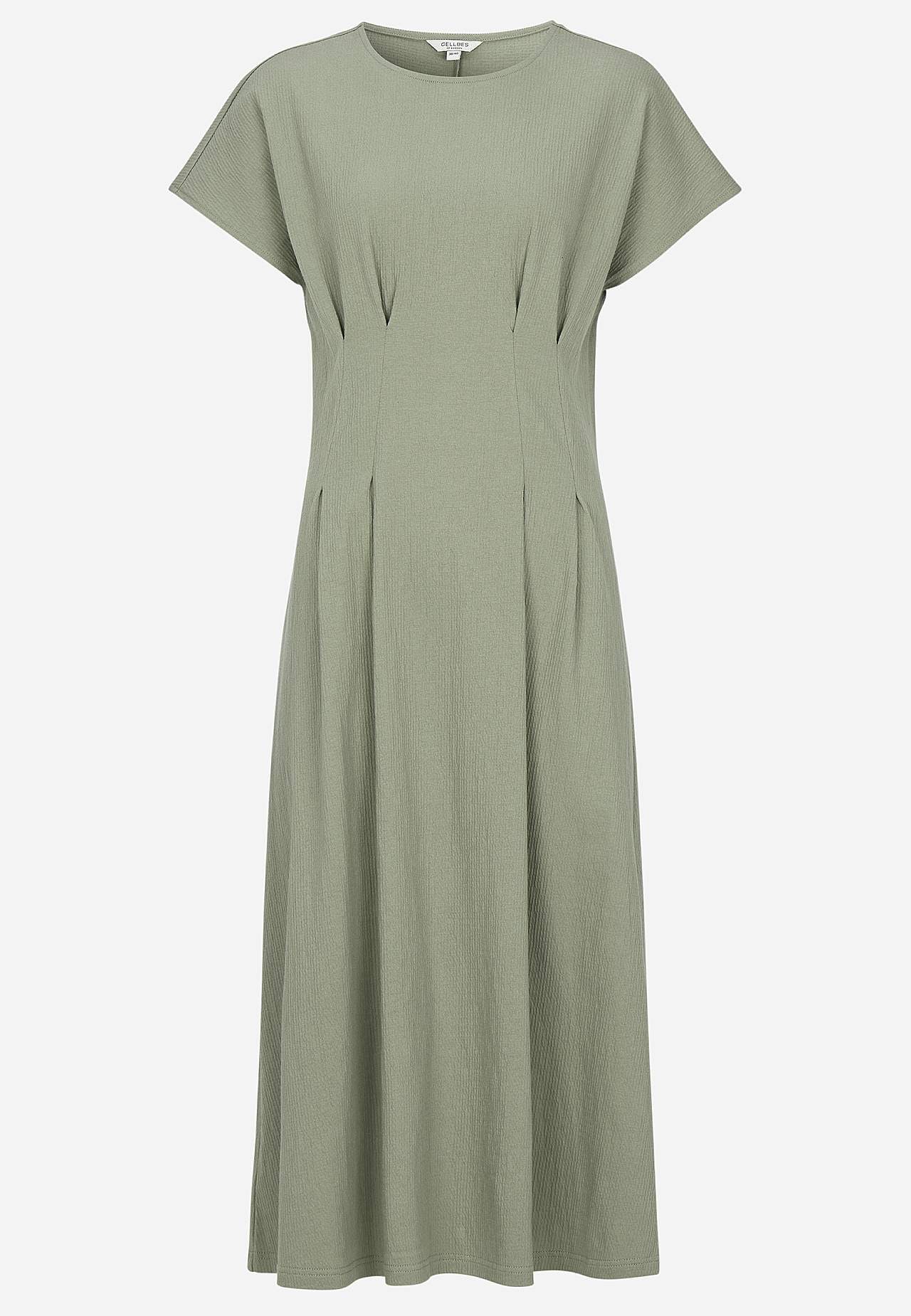 Kjole i rynket bomullsjersey