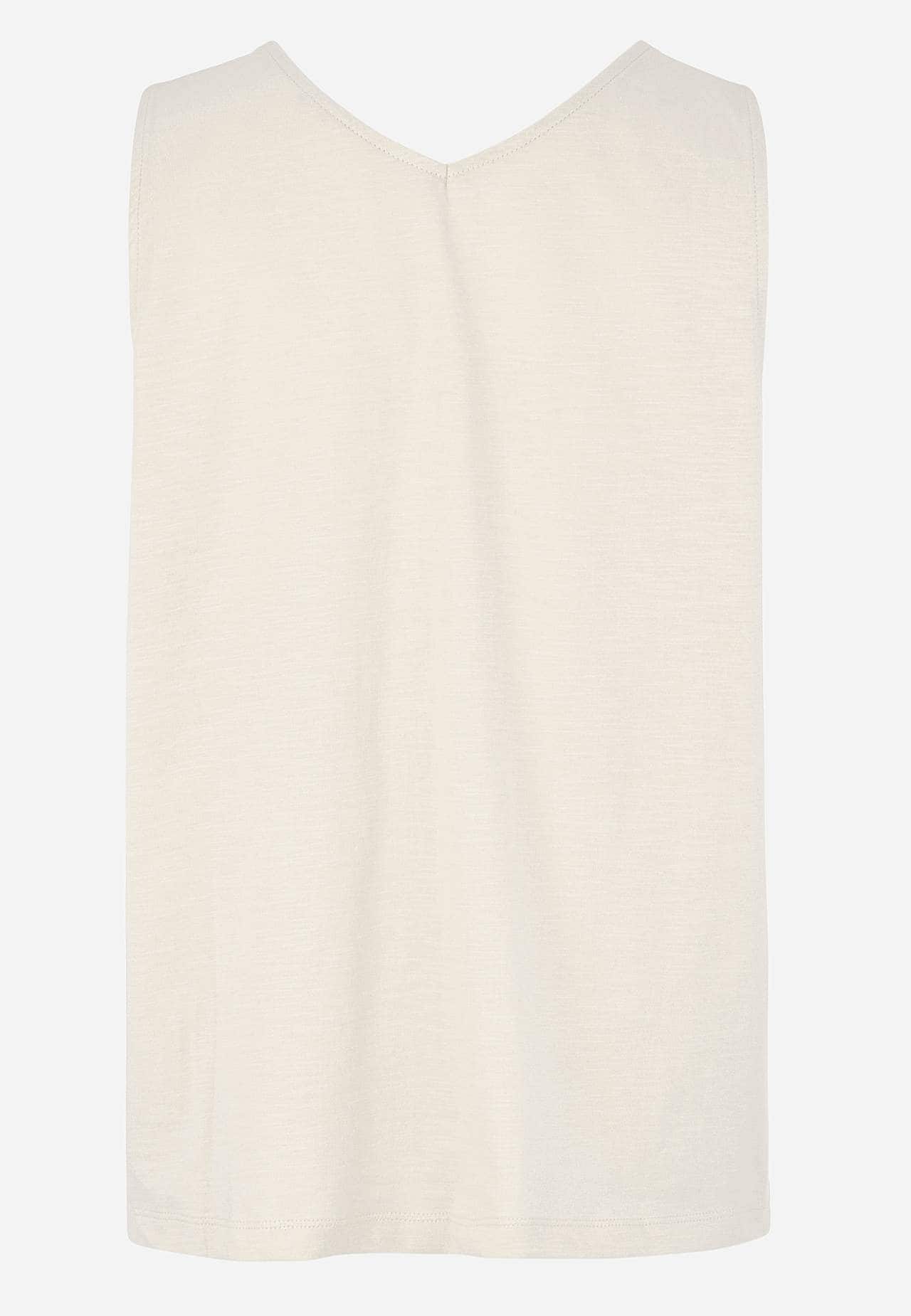 Ermløs jerseytopp med v-hals