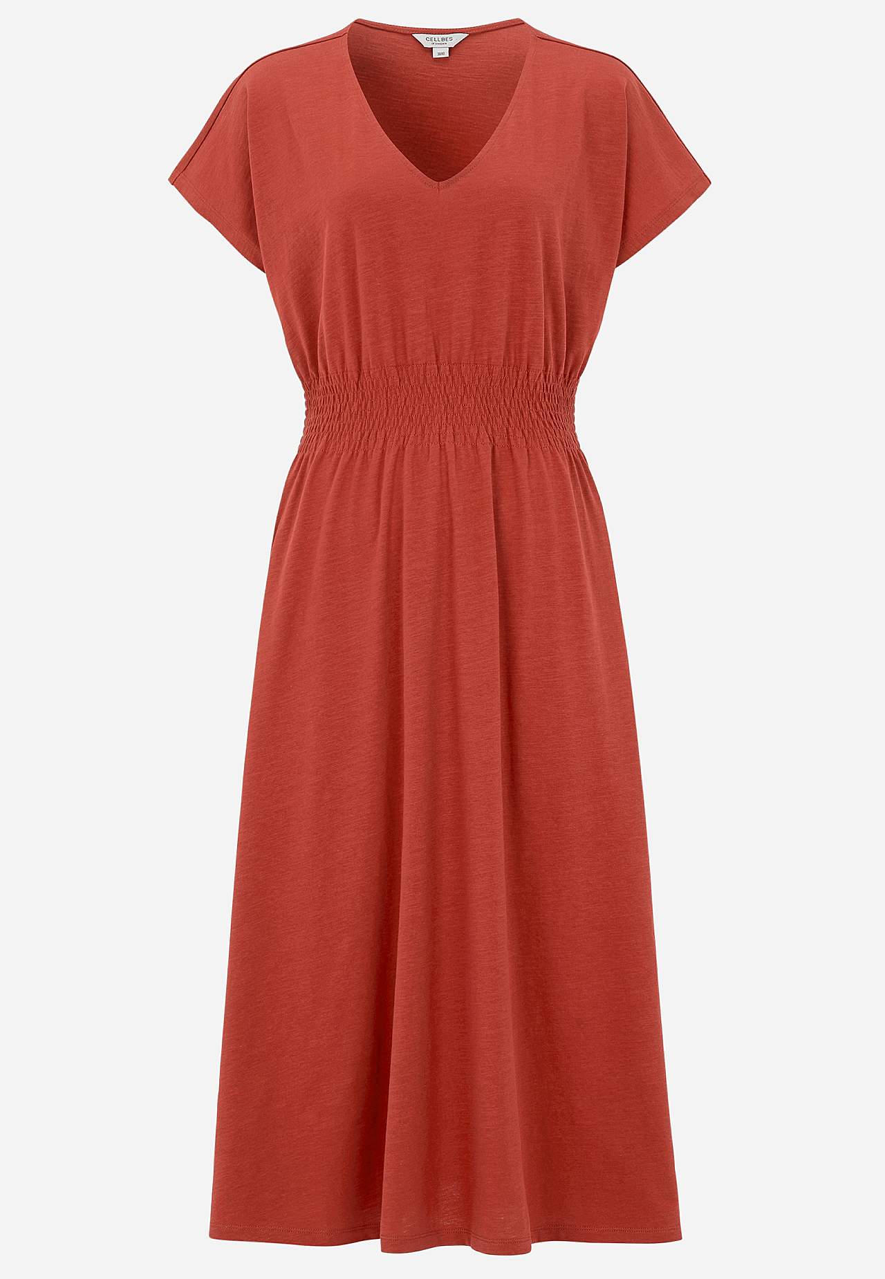 Jersey-kjole med vaffelsøm