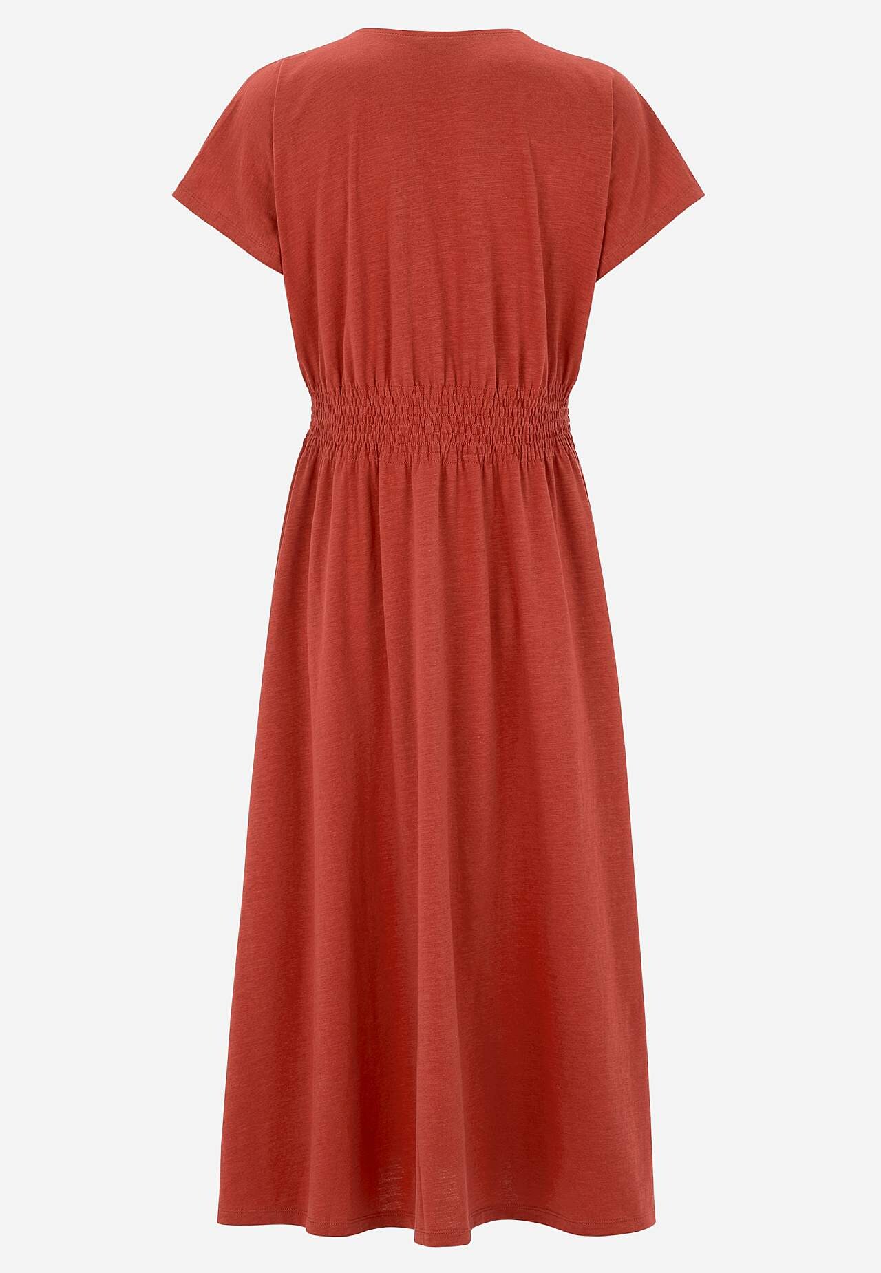 Jersey-kjole med vaffelsøm