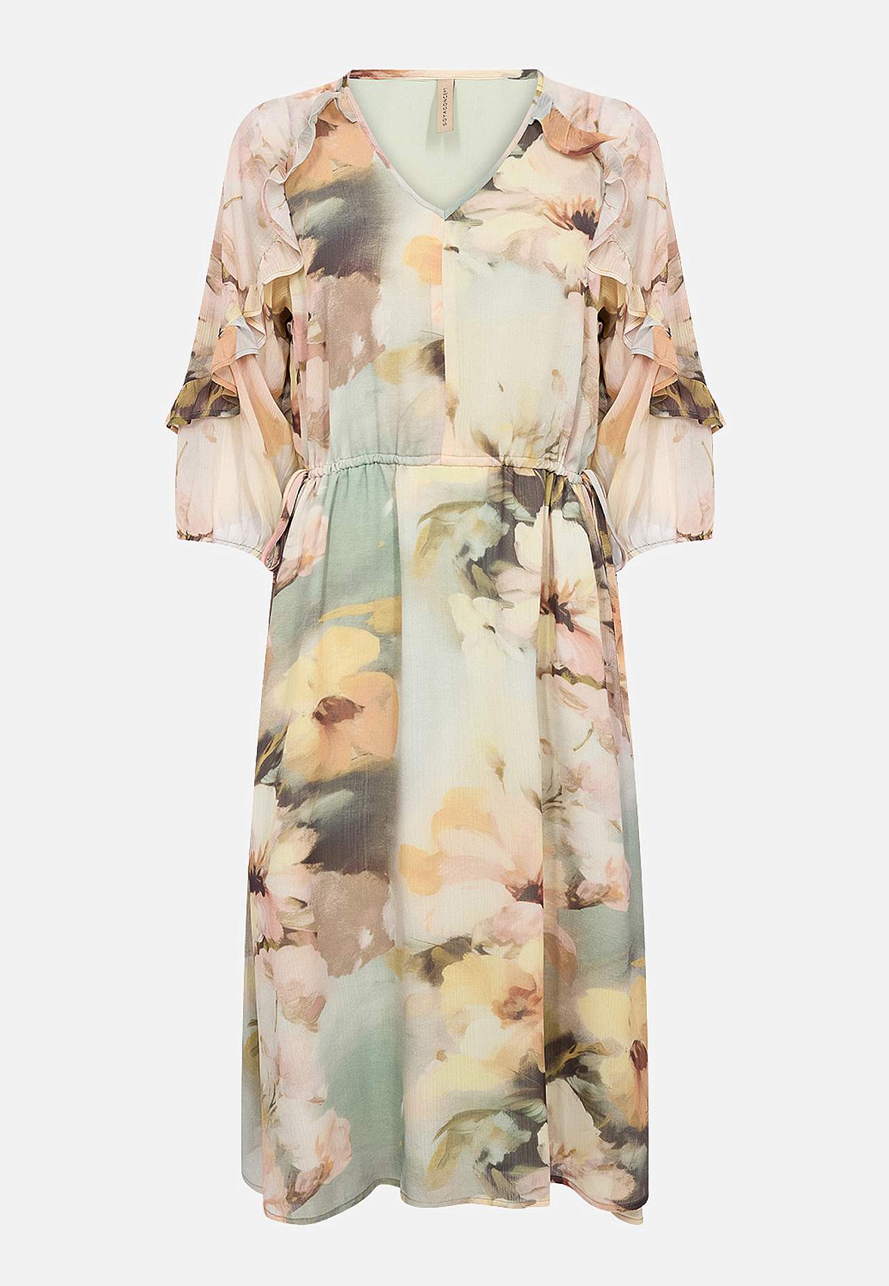 Chiffonkjole med et blomstermønster