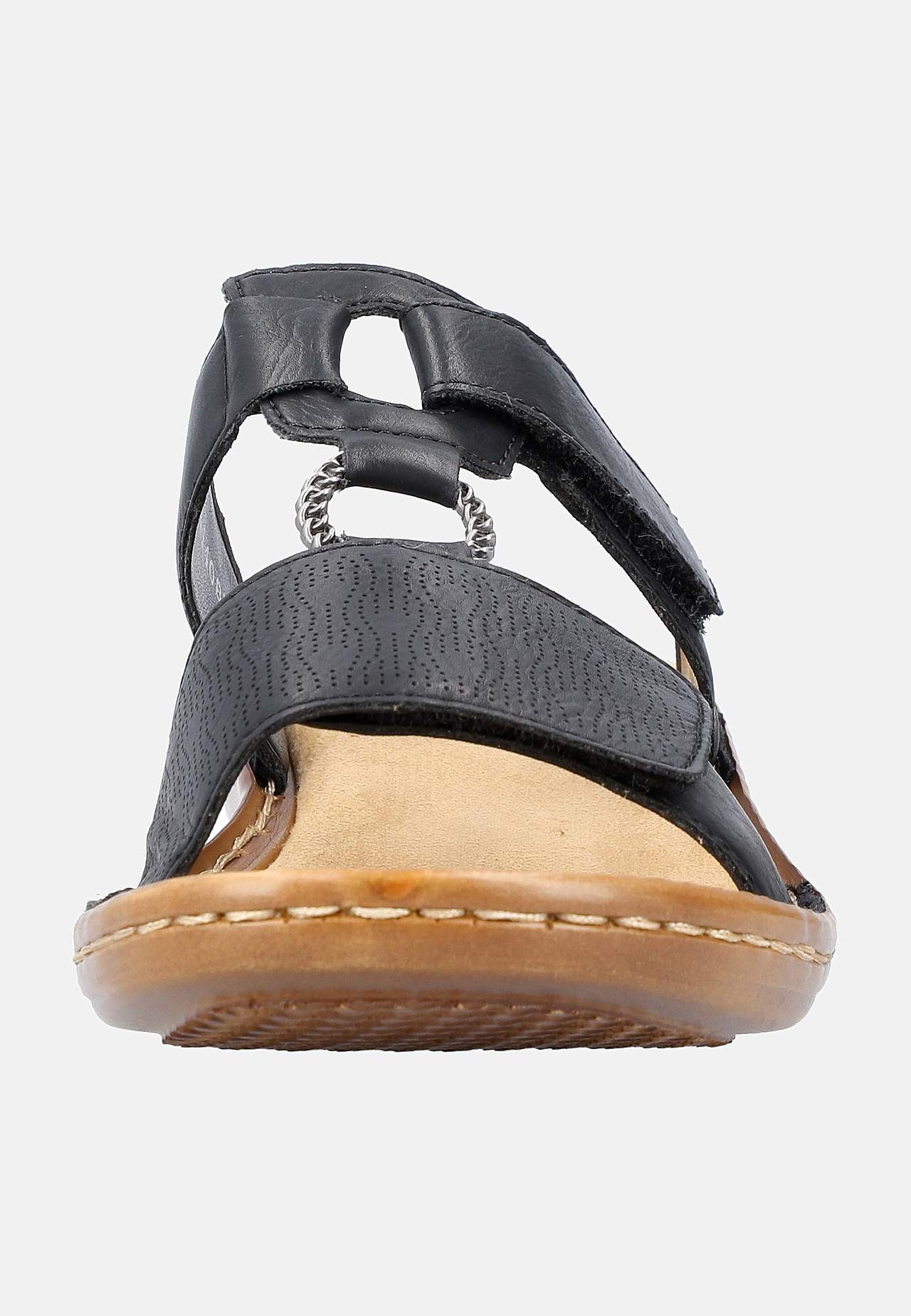Skinnsandal med justerbare stropper og en slip on