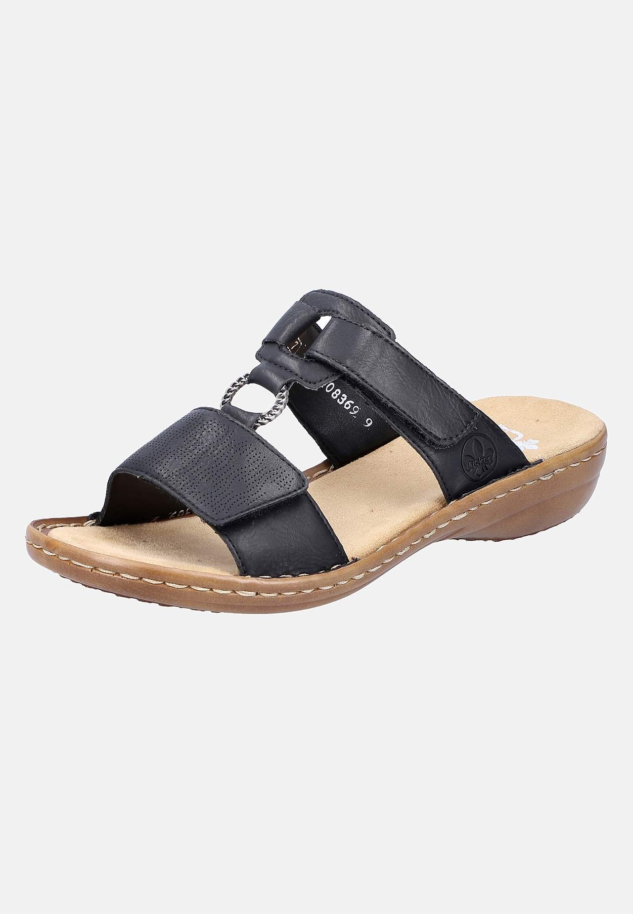 Skinnsandal med justerbare stropper og en slip on