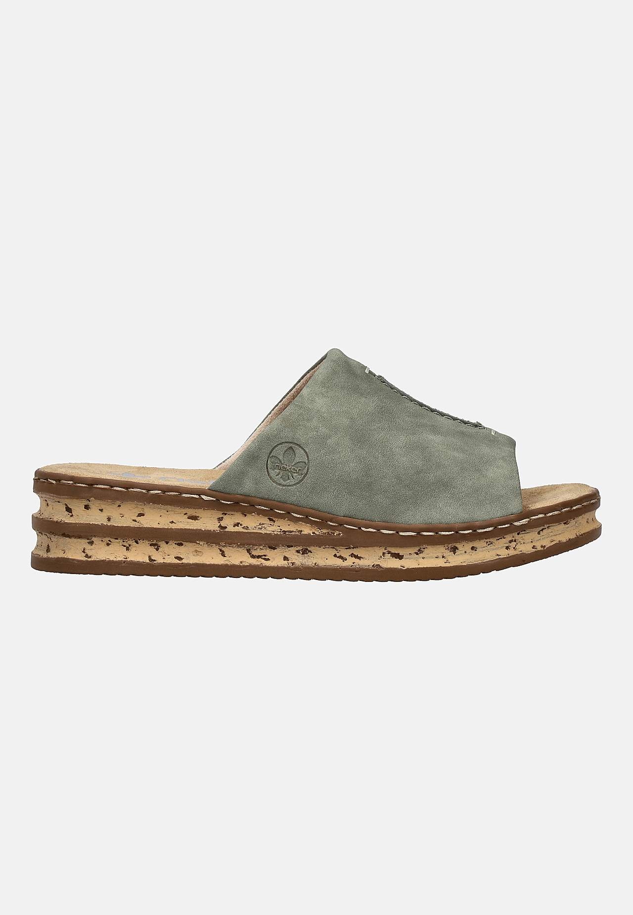 Sandal med en bred stropp og en slip on