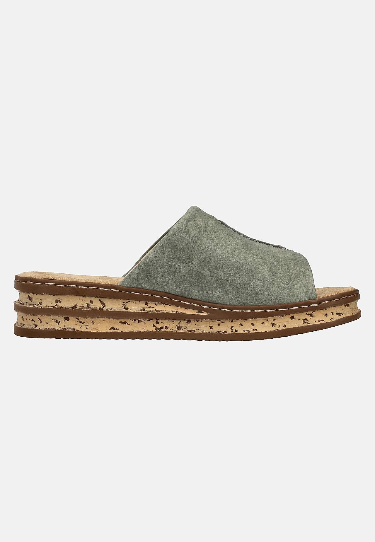 Sandal med en bred stropp og en slip on