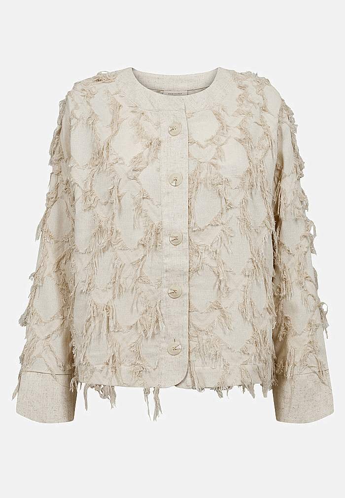 Jacquardvevd jakke med duskdetaljer