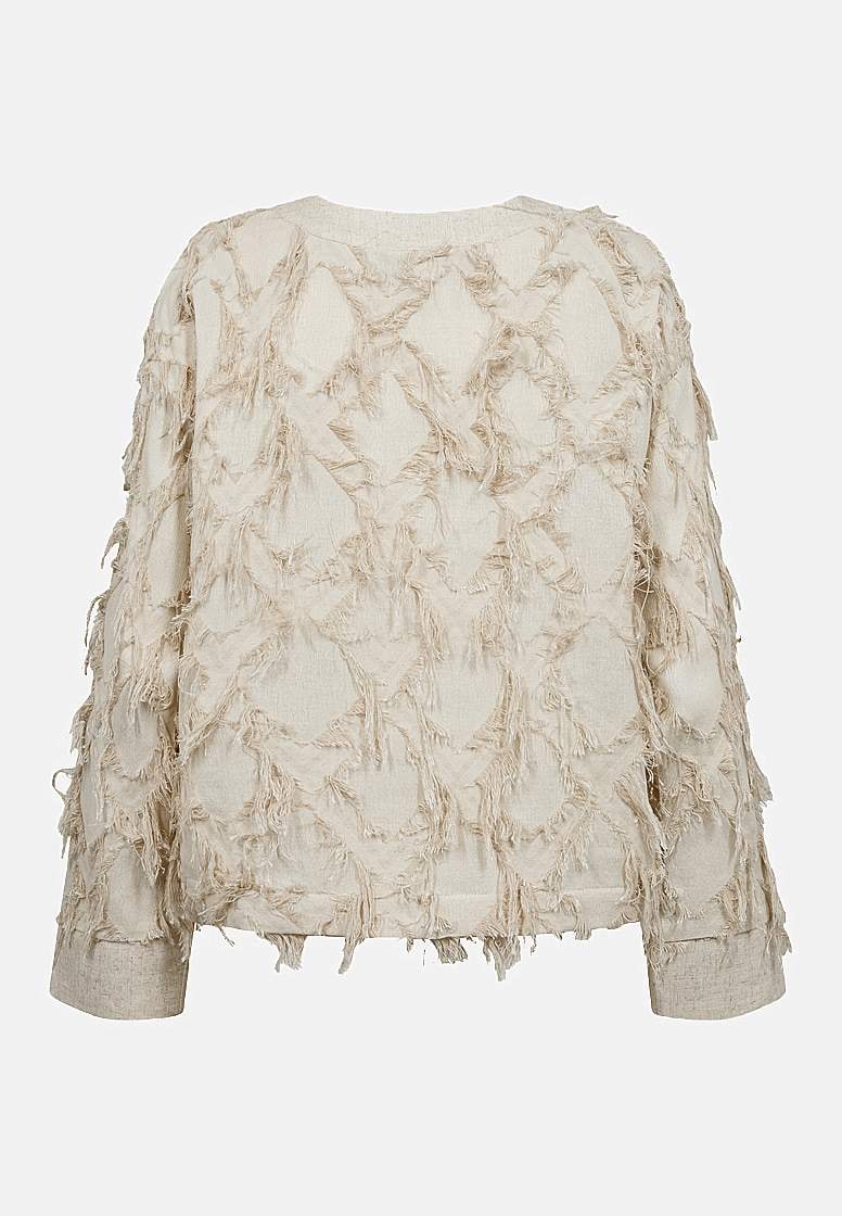 Jacquardvevd jakke med duskdetaljer