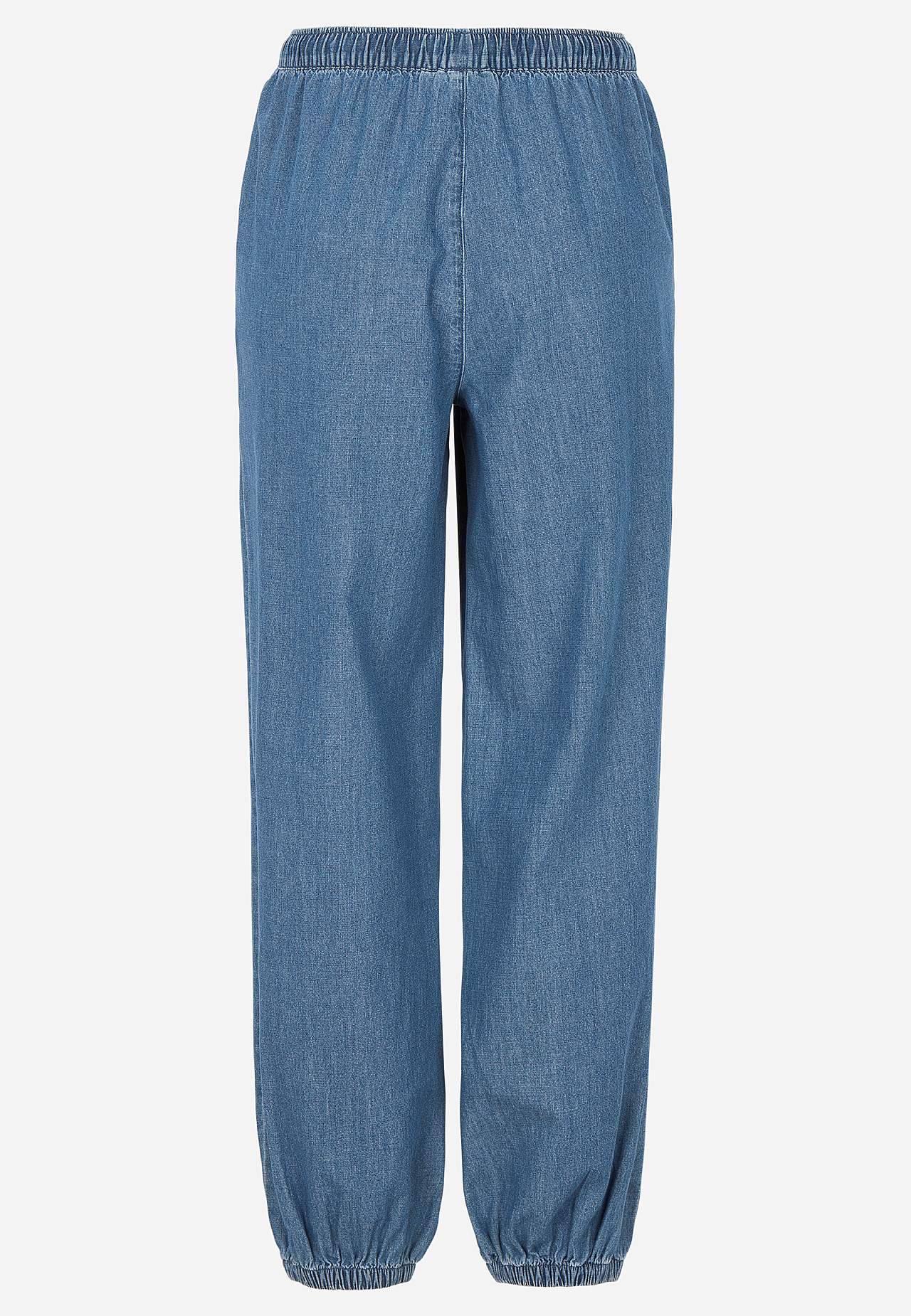 Bukse i lett denim med høy midje