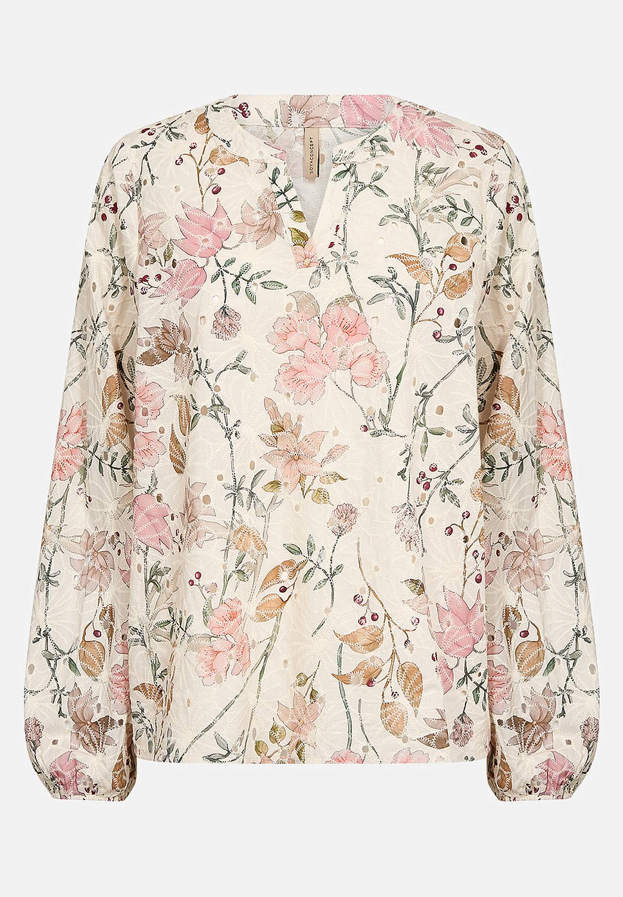Vevet bluse med broderi