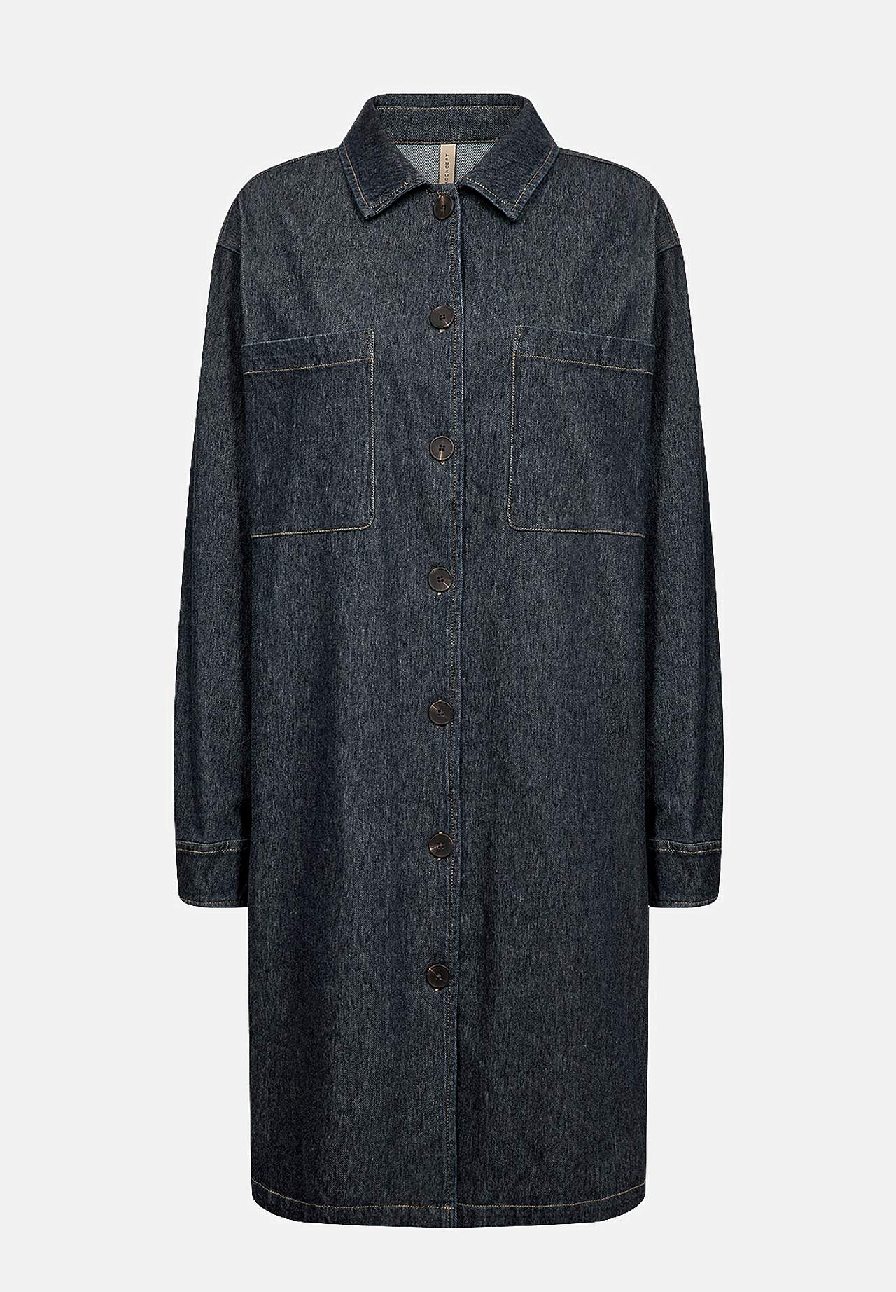 Stretchy denimkjole i bomullstwill