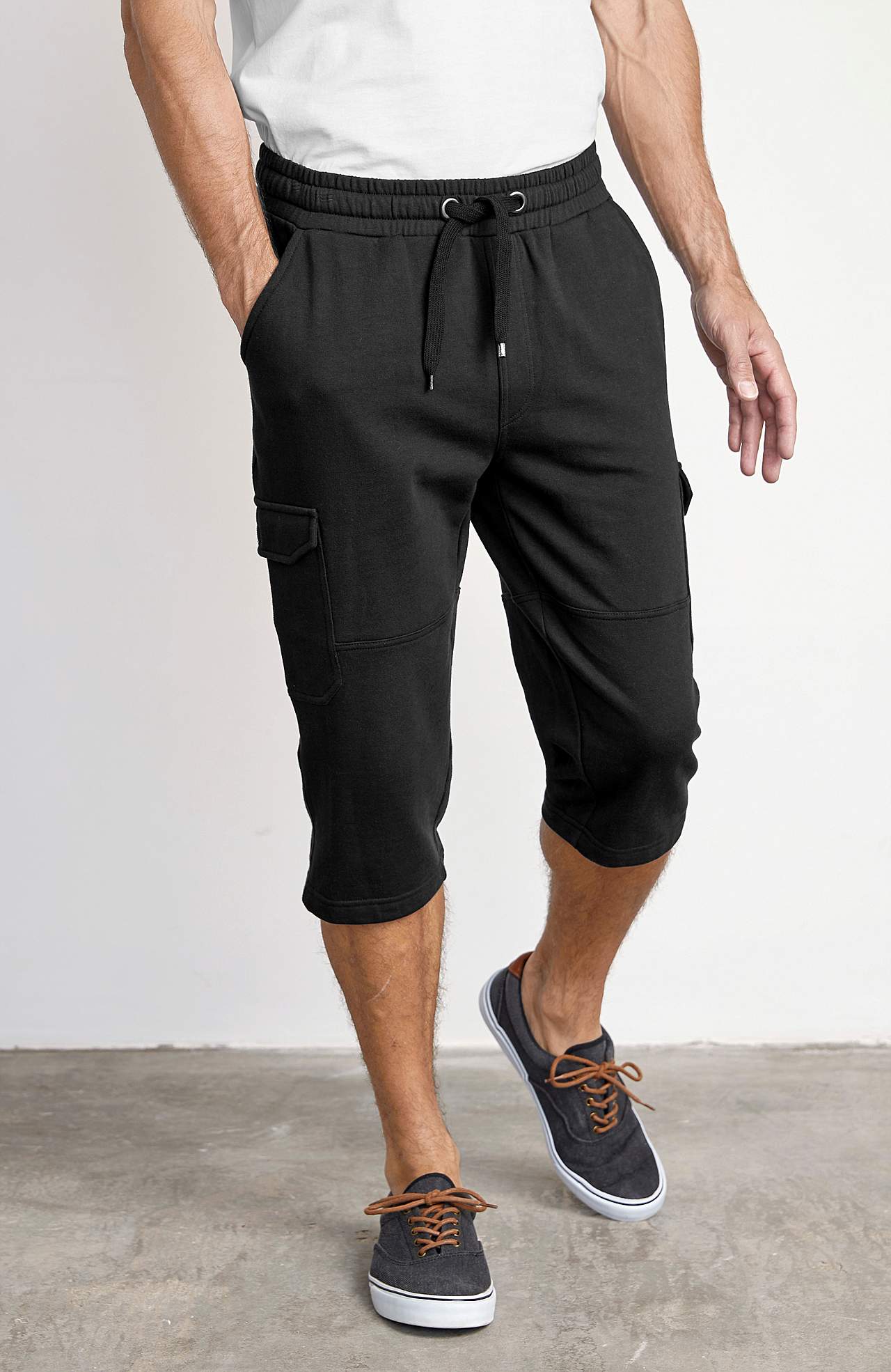Lang sweatshirt-shorts med cargolommer Smarty